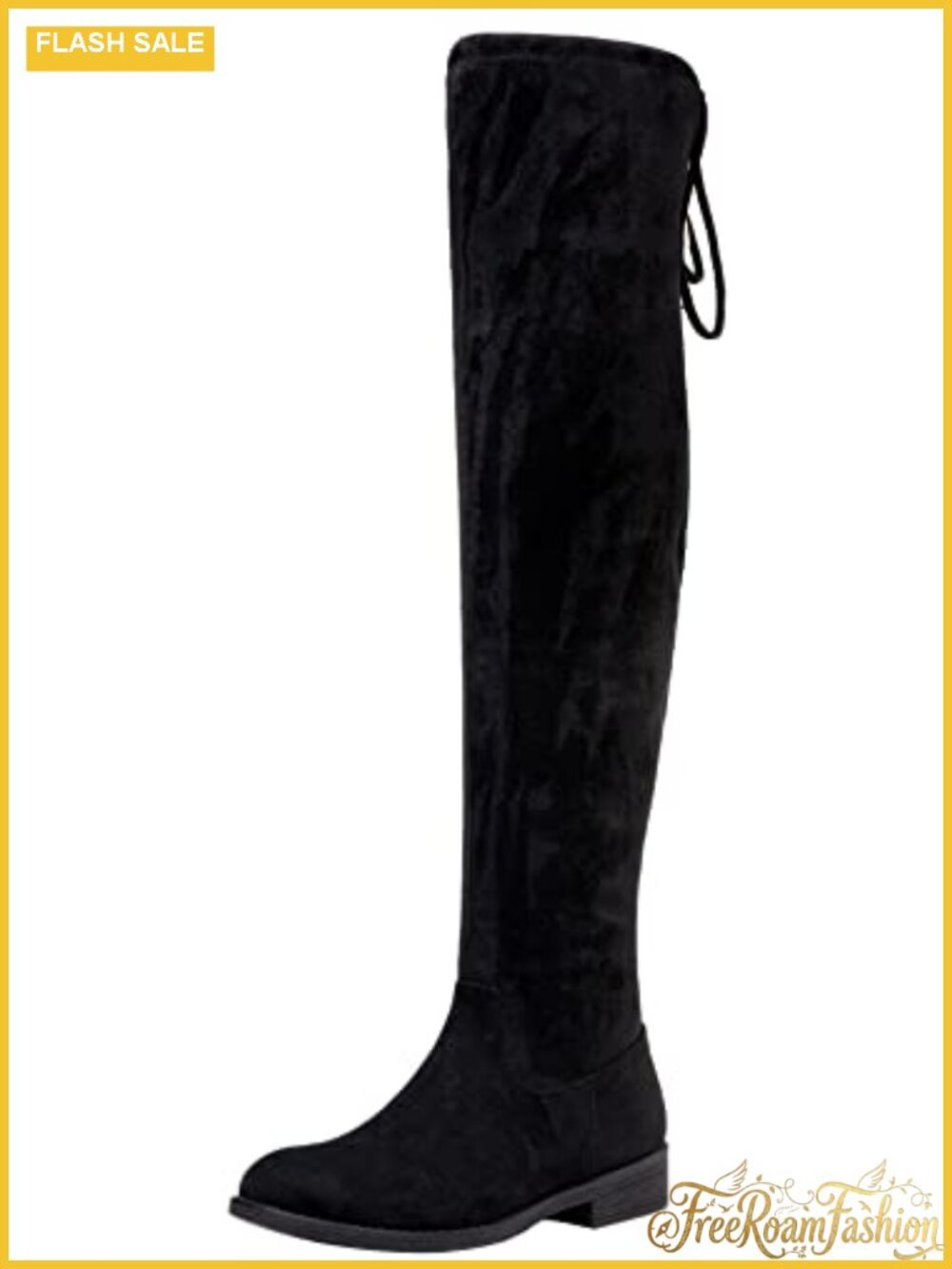 Synthetic Suede Over the Knee Flat Heel Thigh High Boots Womens